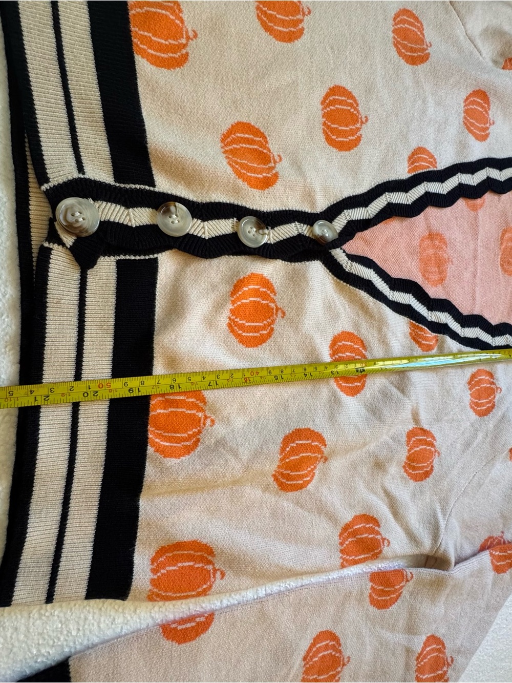 So Me Knit Pumpkin Pattern Cardigan Women's Large - Picture 7 of 7